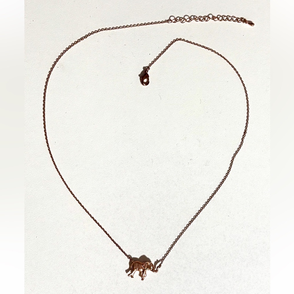Elegant Rose Gold Elephant Pendant Necklace